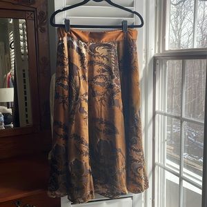 Elegant Brown Floral Women's Skirt